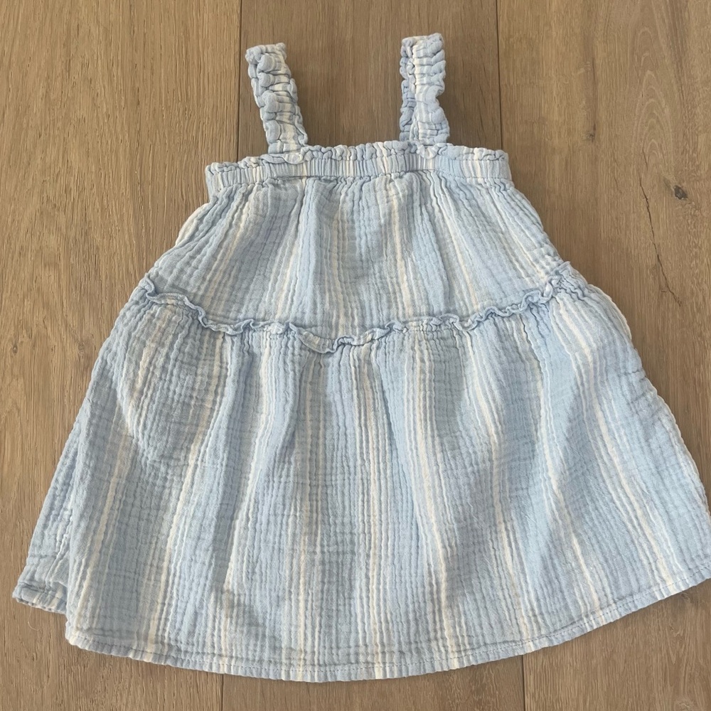 Cat & Jack Light Blue and White Striped Dress